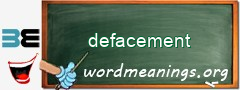 WordMeaning blackboard for defacement